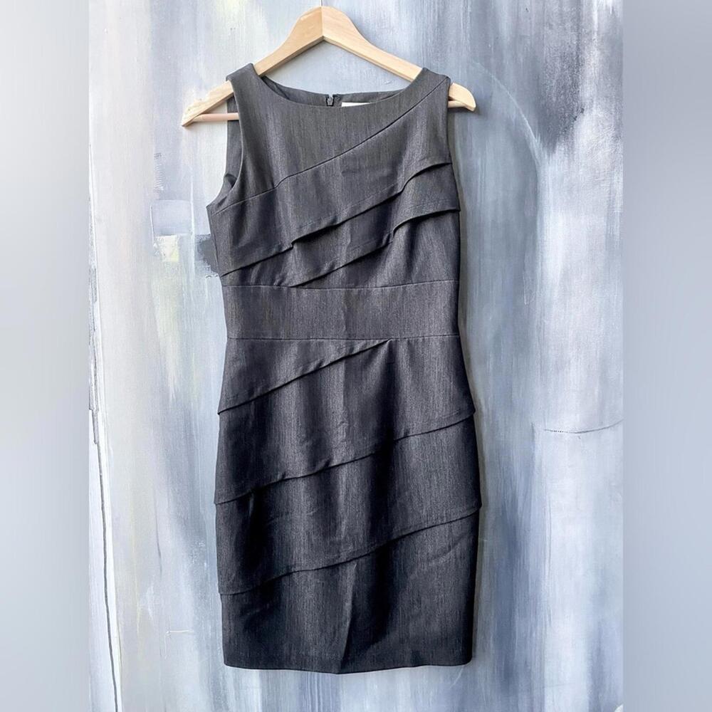 Calvin Klein Asymmetrical Tiered Sheath Mini Dress Size 4 - Picture 2 of 9